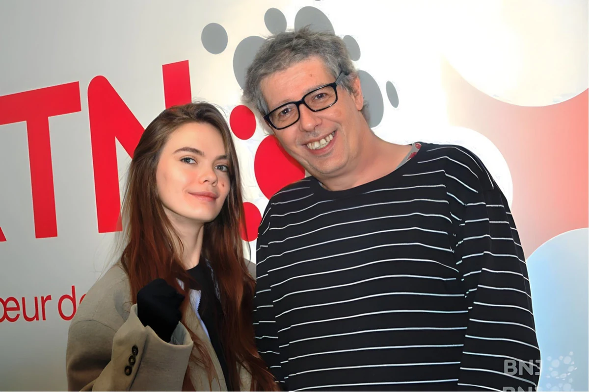 Alain Margot et Oksana Chatchko dans les studios de RTN en 2016.